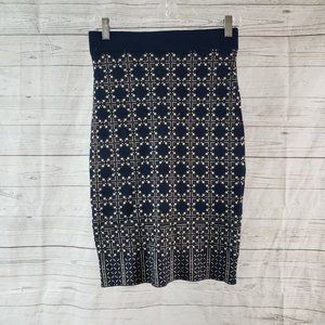 Max Studio Womens Knit Pull On Skirt Sz XS Blue Gray‎ Rayon Blend